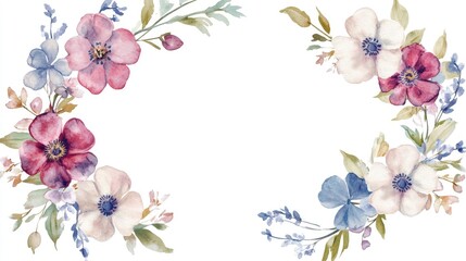 Fototapeta premium Elegant Watercolor Floral Design for Artistic Decoration and Invitations