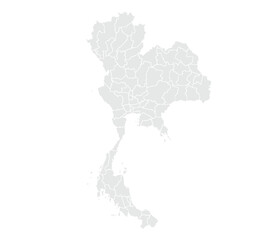 Map of Thailand.Grayscale vector illustration.