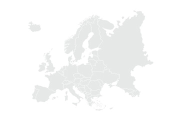 Europe map isolated on white background. for website layouts, background, education, precise, customizable, Travel worldwide, map silhouette backdrop, earth geography, political, reports.