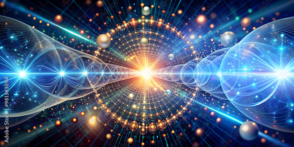 Poster cosmic tunnel: a mesmerizing journey through a swirling vortex of light and energy. the intricate pa