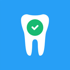easy oral protection with white tooth and tick icon