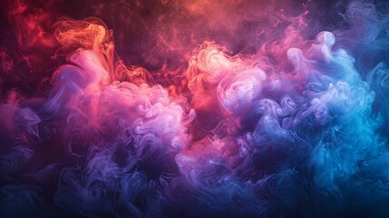 Abstract Swirling Smoke in Red, Purple, and Blue Hues