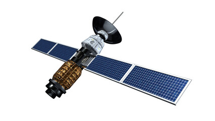 artificial satellite concept 3D rendering png on transparent background