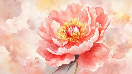 Stunning Watercolor Peony: A Celebration of Nature's Delicate Beauty