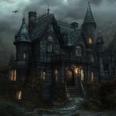 Gothic Halloween architecture 
