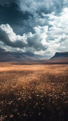 Endless Grasslands and Beautiful Oases in autumn