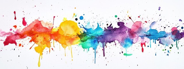 Fototapeta premium Vibrant Watercolor Splash: An Abstract Expression of Colorful Creativity