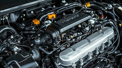 Fototapeta premium Powerful Car Engine Close Up