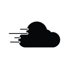 fast cloud icon solid vector design in trendy style