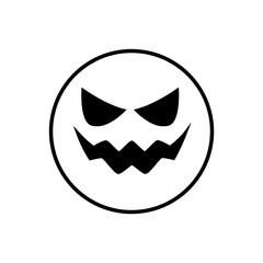 Halloween face icon vector. Scary face illustration sign. Funny Face symbol. Pumpkin face logo.