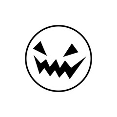 Halloween face icon vector. Scary face illustration sign. Funny Face symbol. Pumpkin face logo.