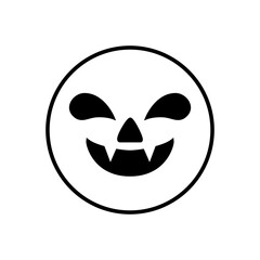 Halloween face icon vector. Scary face illustration sign. Funny Face symbol. Pumpkin face logo.