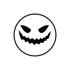 Halloween face icon vector. Scary face illustration sign. Funny Face symbol. Pumpkin face logo.