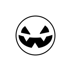 Halloween face icon vector. Scary face illustration sign. Funny Face symbol. Pumpkin face logo.