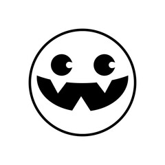 Halloween face icon vector. Scary face illustration sign. Funny Face symbol. Pumpkin face logo.