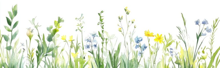 Naklejka premium Vibrant Watercolor Wildflowers: A Celebration of Nature's Palette