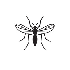 Mosquito in cartoon, doodle style . Image for t-shirt, web, mobile apps and ui. Isolated 2d vector illustration in logo, icon, sketch style, Eps 10, black and white. AI Generative