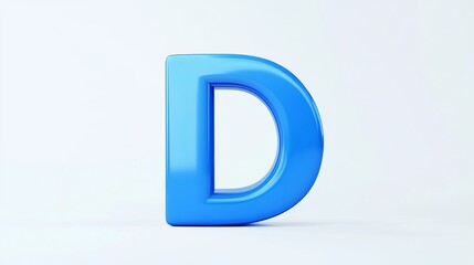 3D version of the letter "D" on a white background.