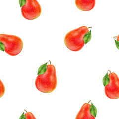 A Vibrant Pear Watercolor Seamless Pattern Design for Freshness and Health Benefits in Your Daily Life