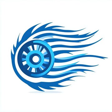 A sleek vector logo featuring a computercontrolled dynamo against a clean white backdrop, showcasing innovation.