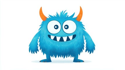 Naklejka premium Adorable monster floats playfully in a whimsical drawing, adding fun to any creative project with its cartoonish charm.