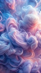 Obraz premium Swirling, wispy strands of soft colors, including shades of blue, purple, and pink, create a dreamy and ethereal atmosphere.