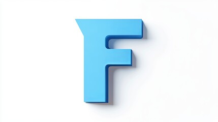 3D model of the letter "F" on white background.