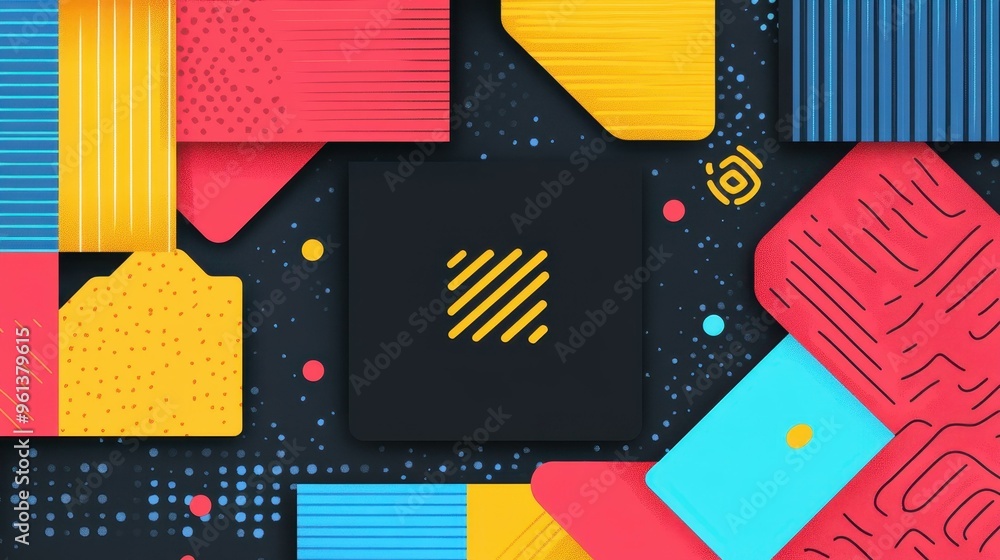 Poster vibrant squares create a lively background perfect for various digital and print designs. ideal for 