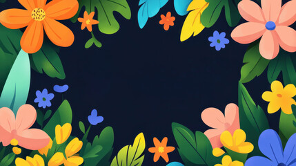 Obraz premium Bright and colorful floral typography design perfect for vibrant posters, labels, or stylish tshirt prints. Fresh and modern