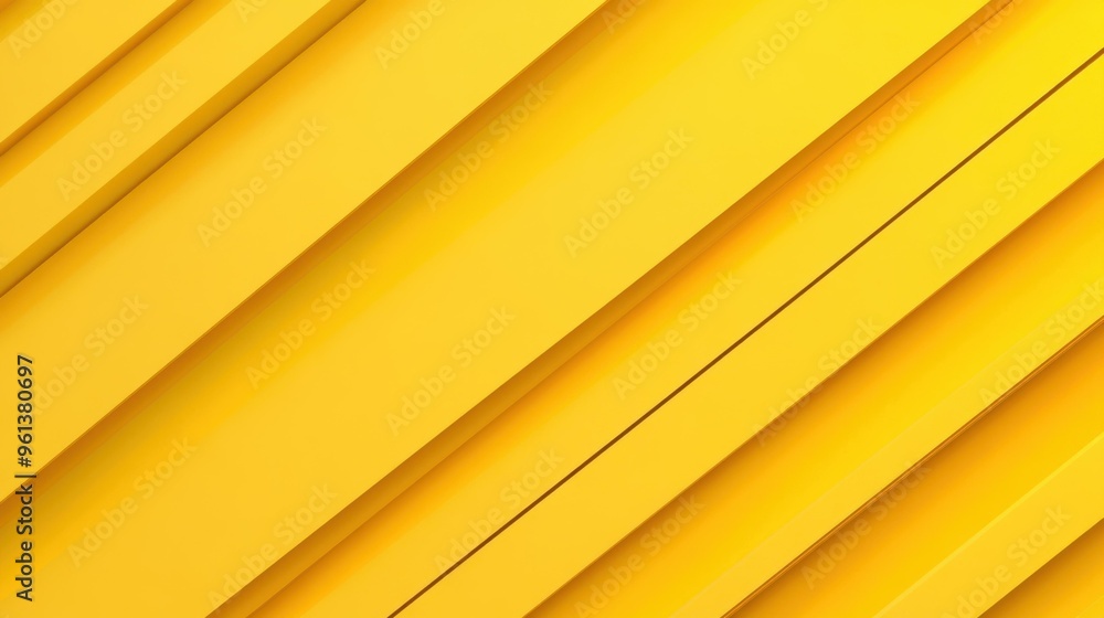 Poster bright and playful abstract design featuring a yellow background with dynamic stripes and soft shado