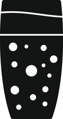 This simple vector icon represents a glass of sparkling water, perfect for representing refreshments or beverages
