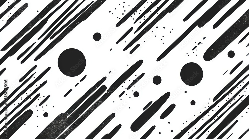 Aufkleber explore a chic black dash line pattern on a crisp white backdrop, perfect for adding a modern touch 