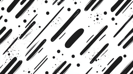 Naklejka premium Explore a chic black dash line pattern on a crisp white backdrop, perfect for adding a modern touch to any design.