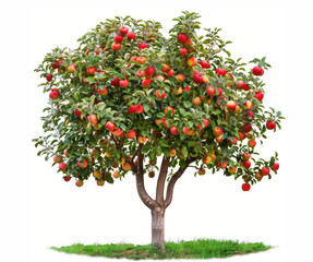 Apple tree isolated on white background