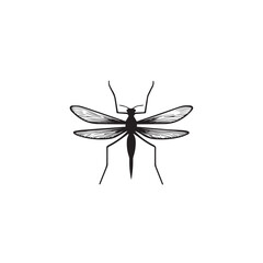 Mosquito in cartoon, doodle style . Image for t-shirt, web, mobile apps and ui. Isolated 2d vector illustration in logo, icon, sketch style, Eps 10, black and white. AI Generative