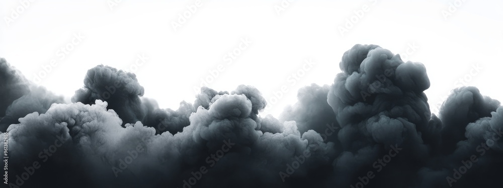Aufkleber intense black clouds with transparent backgrounds. bottomless clouds png. cloud frames with transpar