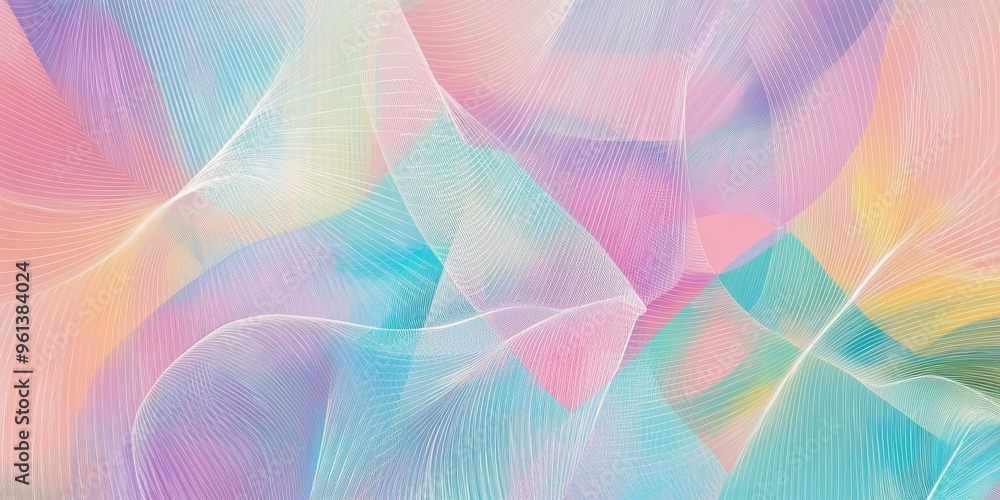 Poster Abstract pastel background with white lines.