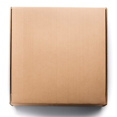 Naklejka premium Cardboard box, isolated on white background