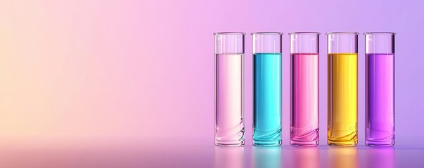 Biotechnology lab featuring multi-colored glowing liquids in test tubes, representing advanced gene therapy research