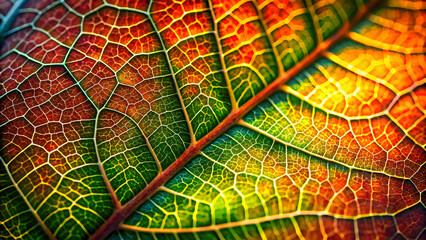 Nature's Stained Glass: Vibrant Leaf Veins