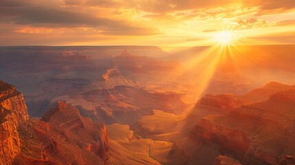 Golden Sunset Over the Grand Canyon