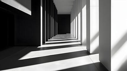 Fototapeta premium Minimalist Black and White Architectural Lines for Sophisticated Office Spaces