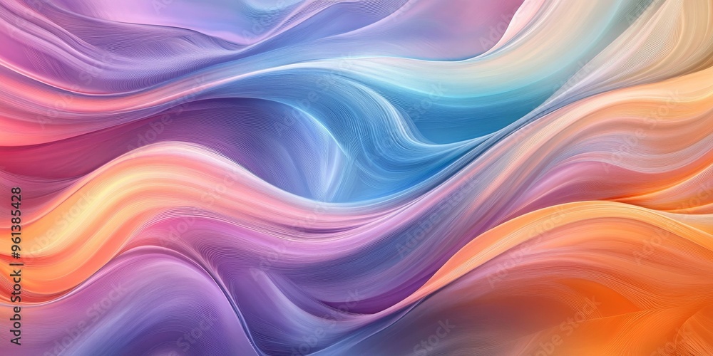 Poster abstract colorful waves with light textures.