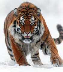 Obraz premium Majestic Siberian Tiger in Winter Wonderland