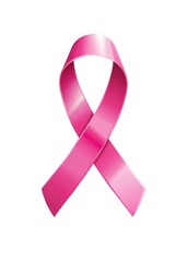 Pink Breast Cancer Awareness Ribbon Isolated on White Background