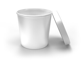 Ice cream buckets realistic blank mockup of food container empty for branding presentation ice cream, food, drink, mayonnaise or yogurt bucket