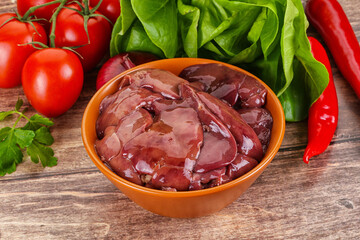 Raw chicken liver for cooking