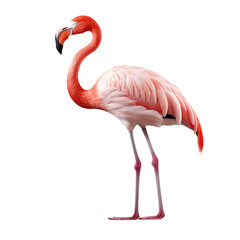 Obraz premium Flamingo isolated on transparent and white background