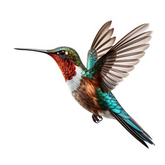 Obraz premium Flying Hummingbird isolated on transparent and white background