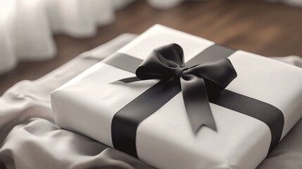 Custom-printed t-shirt with a unique message stylishly wrapped with a ribbon ready for gifting